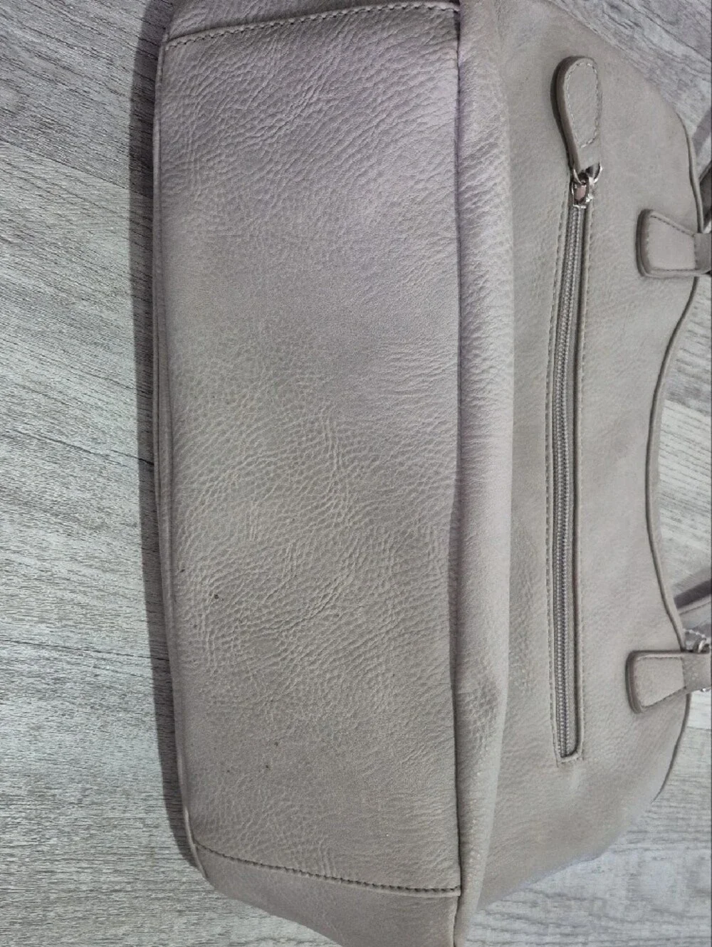 Neutral Gray Shoulder Bag with Front Zip by MultiSac